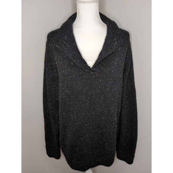 Patagonia Mock Neck Button Pullover Sweater L Cozy Knit - Picture 3 of 10